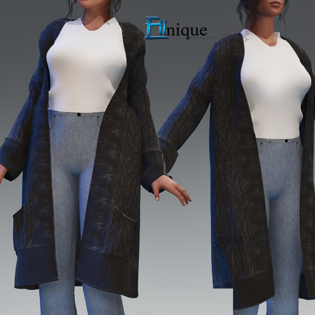 Nicci Long Knit Cardigan Black