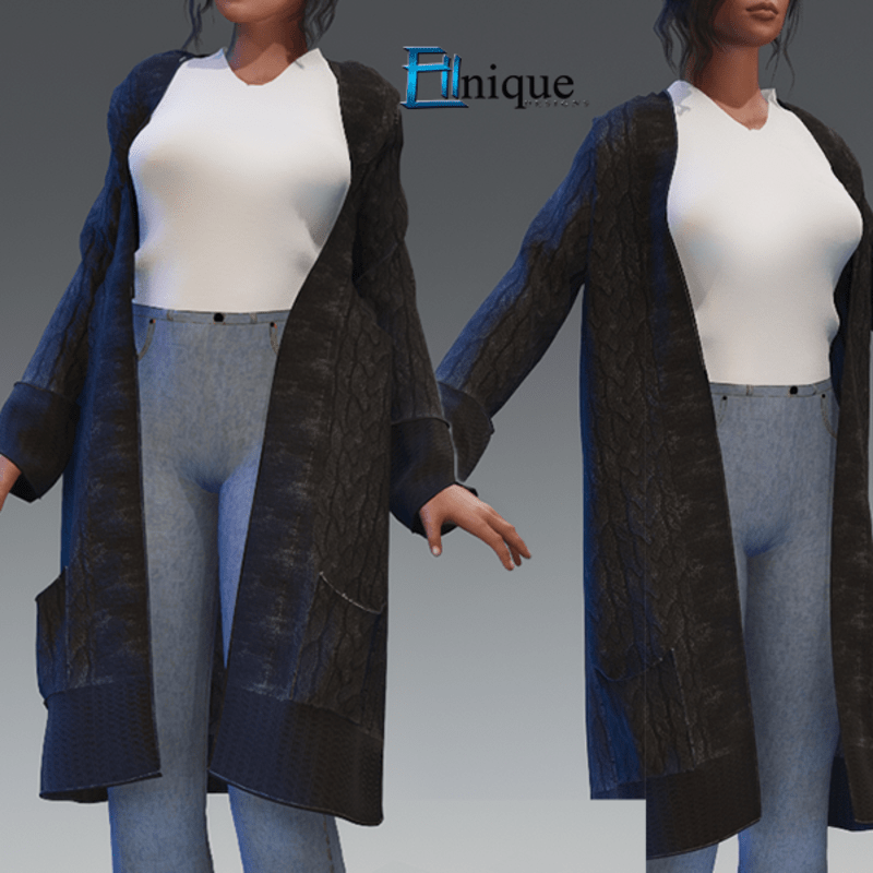 Nicci Long Knit Cardigan Black