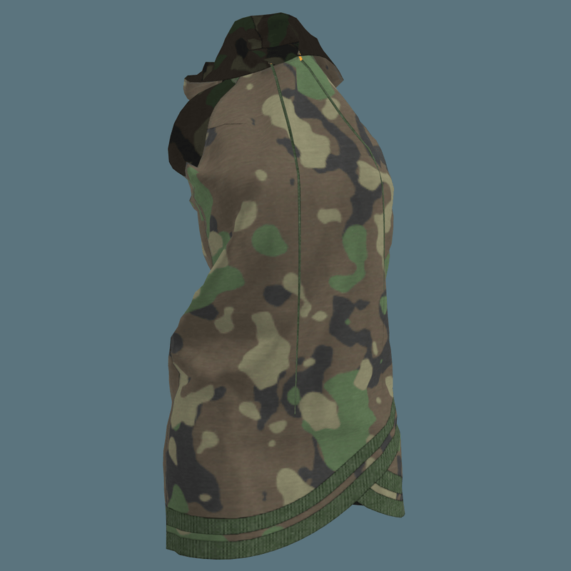 Hooded Detail Dress Camo