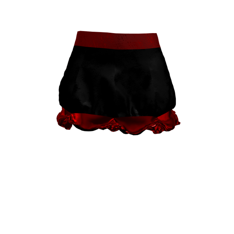 Mini Red Ruffle Velvet Skirt