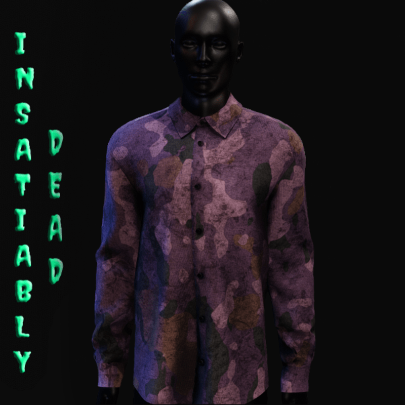 Camo 2 Long Buttoned Shirt Purple