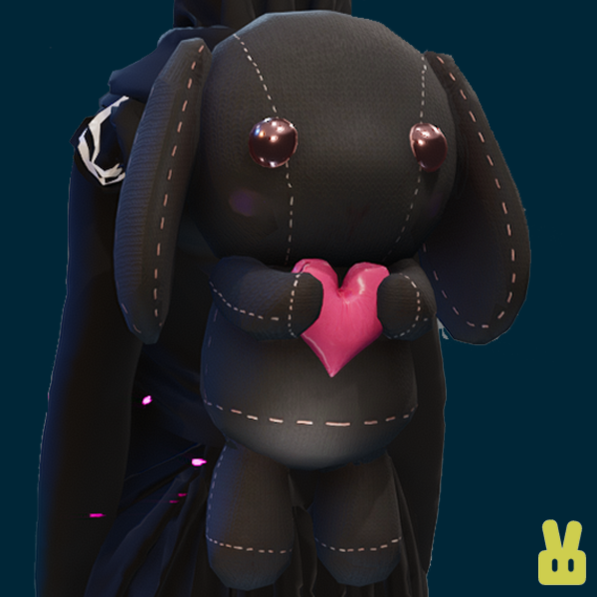 Plush bunny - hand - black