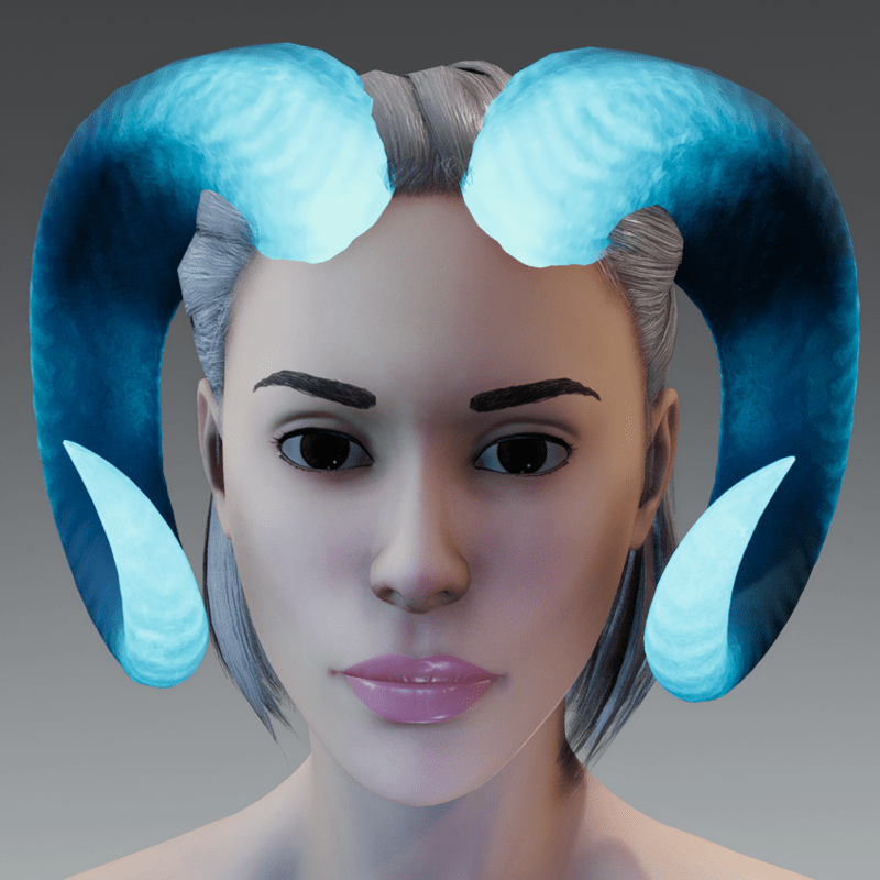 Spirit Of The Ram (Horns) - Black + Ice Blue