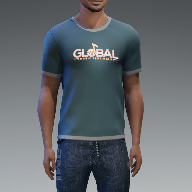 Global T-shirt Male Glowing