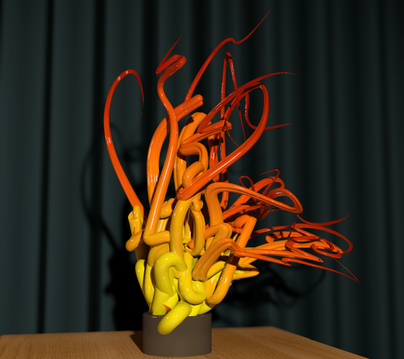 blown glass objet d'art-- sunburst