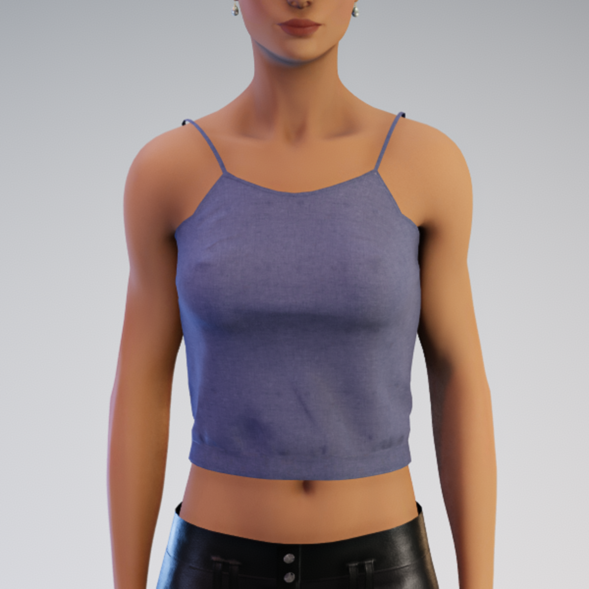 Spaghetti Tank Top - Blue Linen