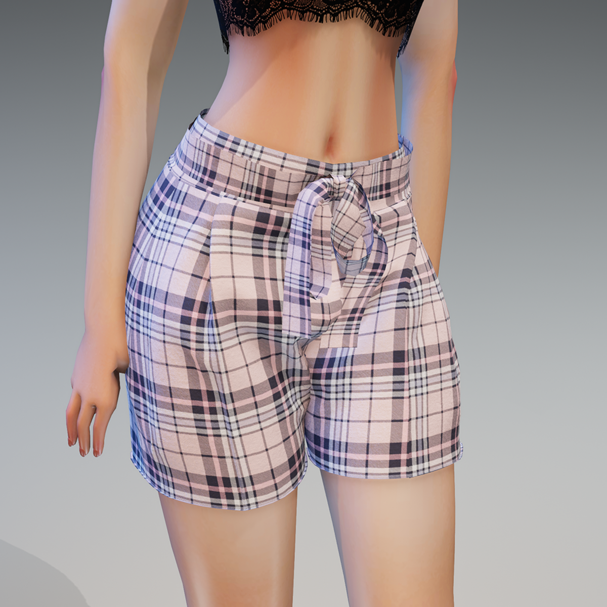 Summer Shorts Checked Pink