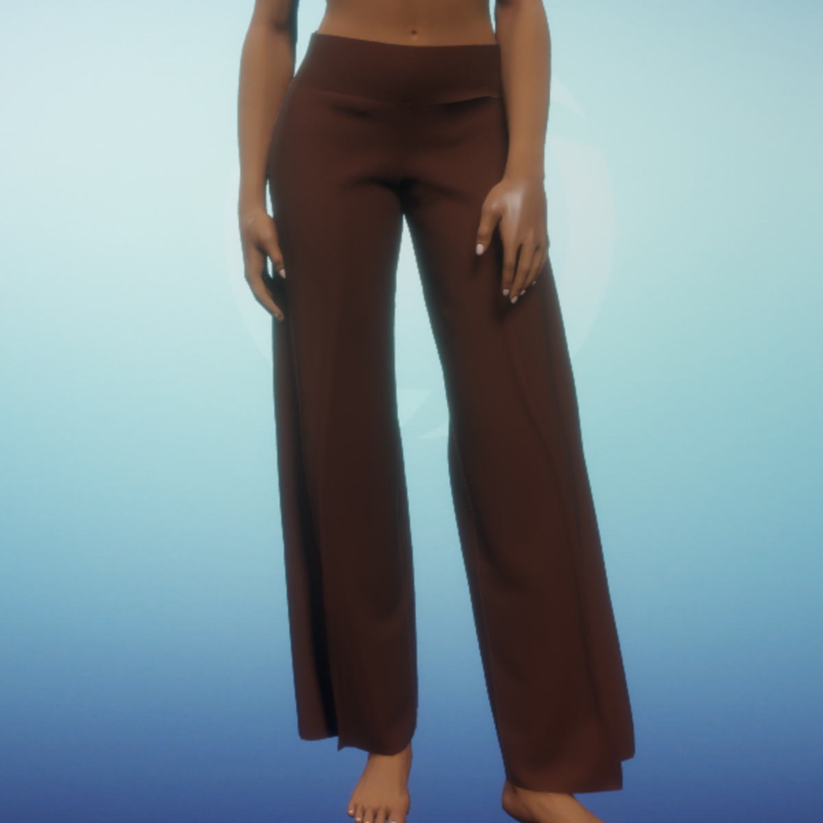 Wide Leg Pants - Brown Tweed