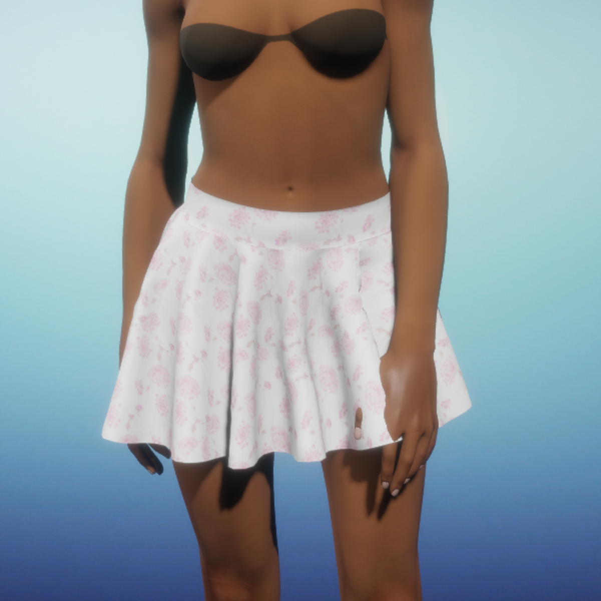 Circle Mini Skirt - White and Pink