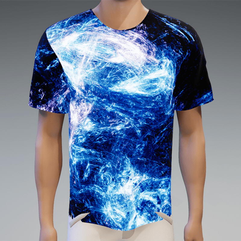 Emissive fractal nebula shirt