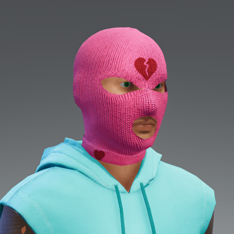 Balaclava - broken heart pink_male