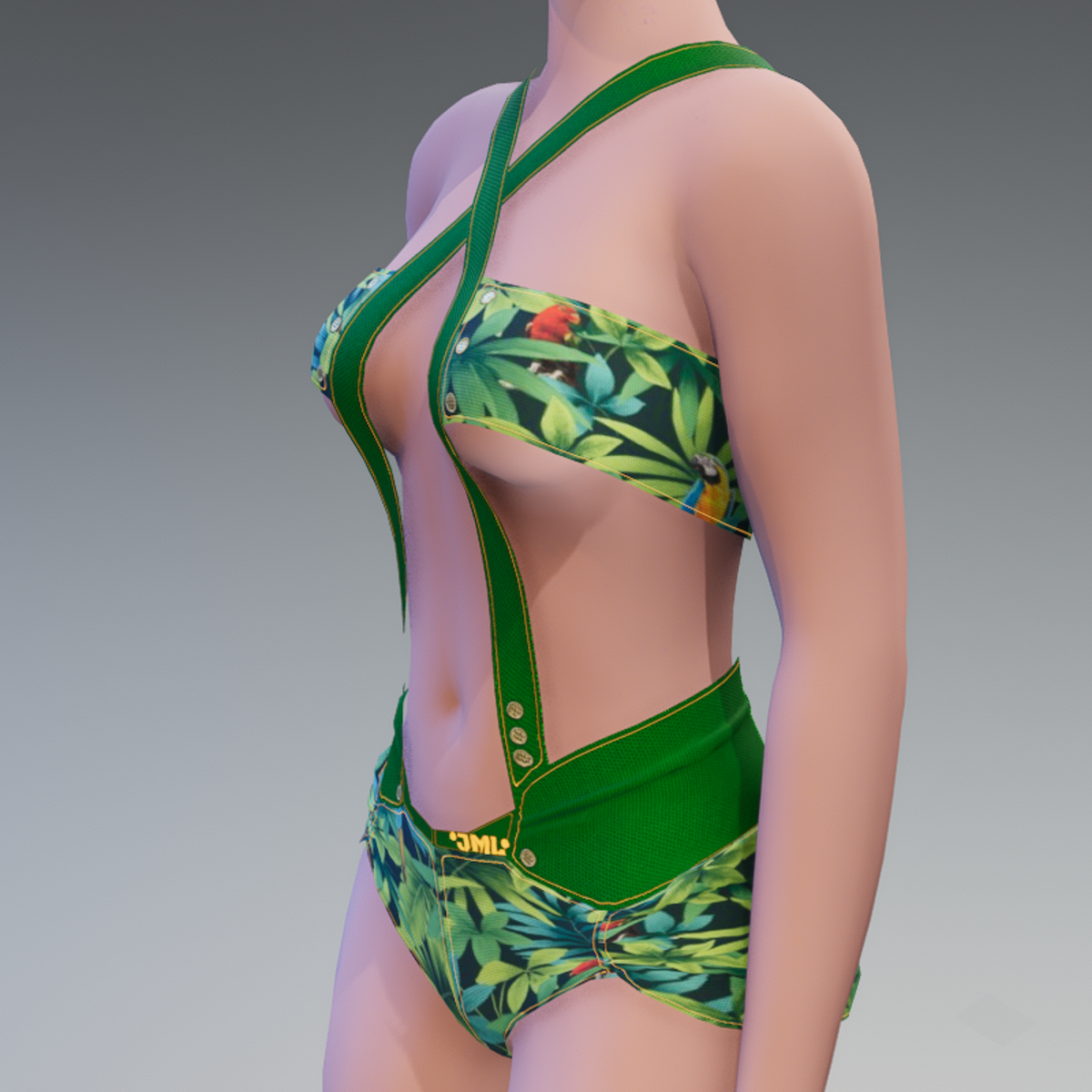 NOVICH SHORTS_ W_ TOP_ TOP GREEN