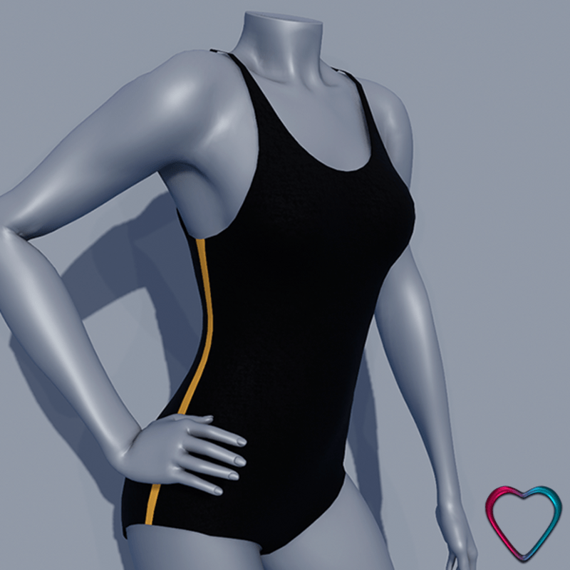 Body Swimsuit - Black and Yellow