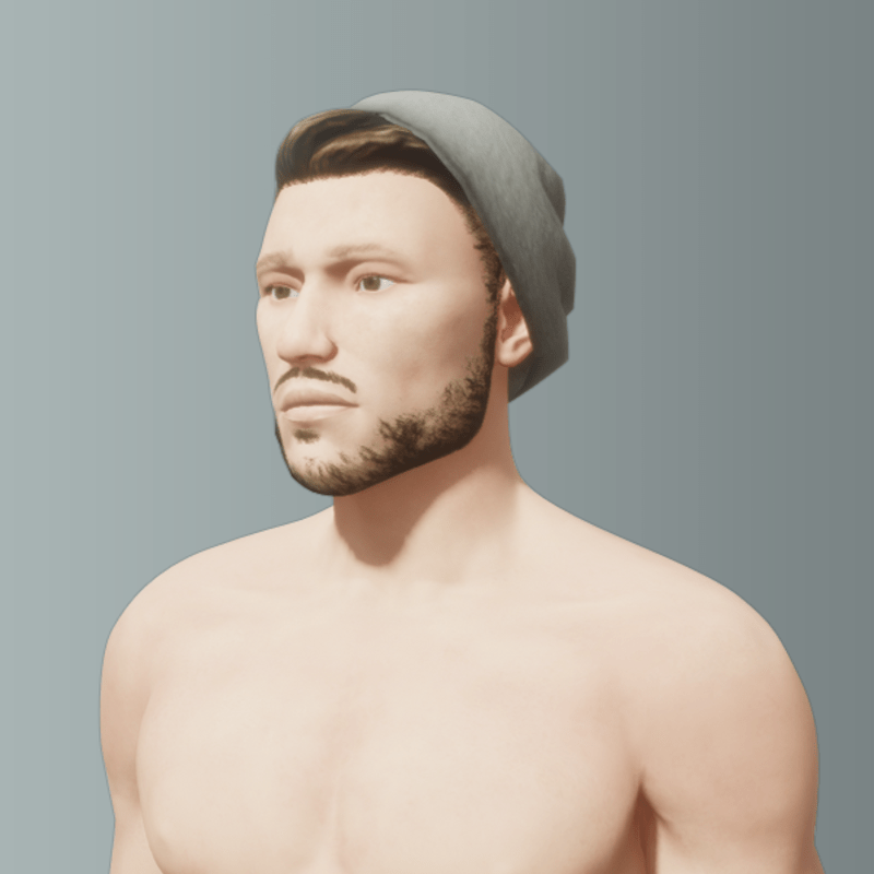 Rock Knittsd hat+Hair+Beard