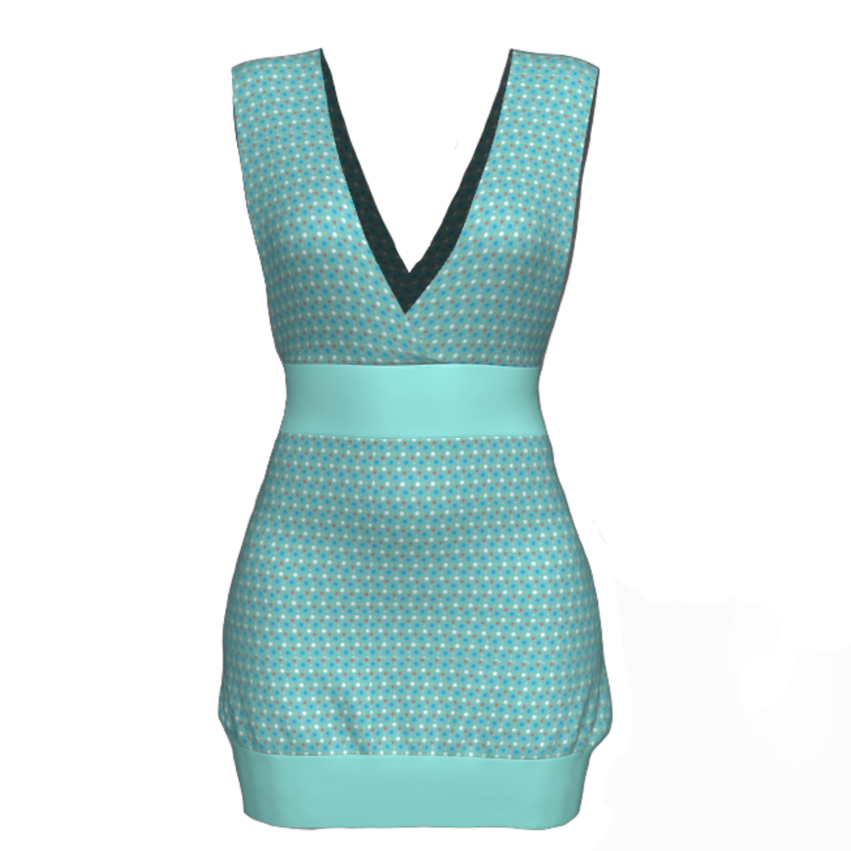 Tube Dress Deep Neck - Polka