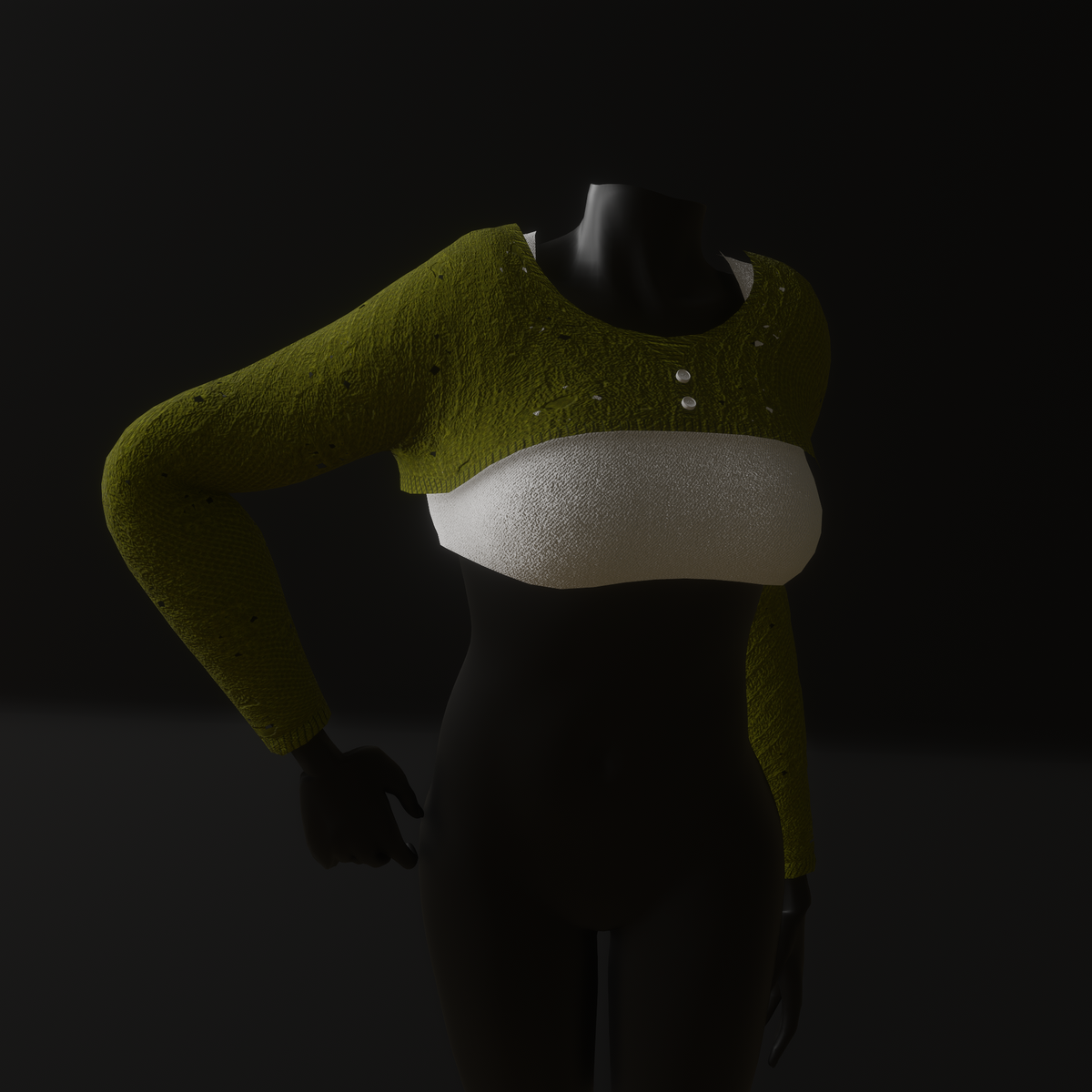 Knited Cropped Jumper (TM) Dark Yellow