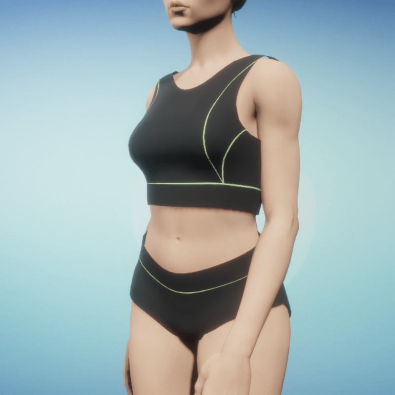 Sporty Outfit in Grey with Green