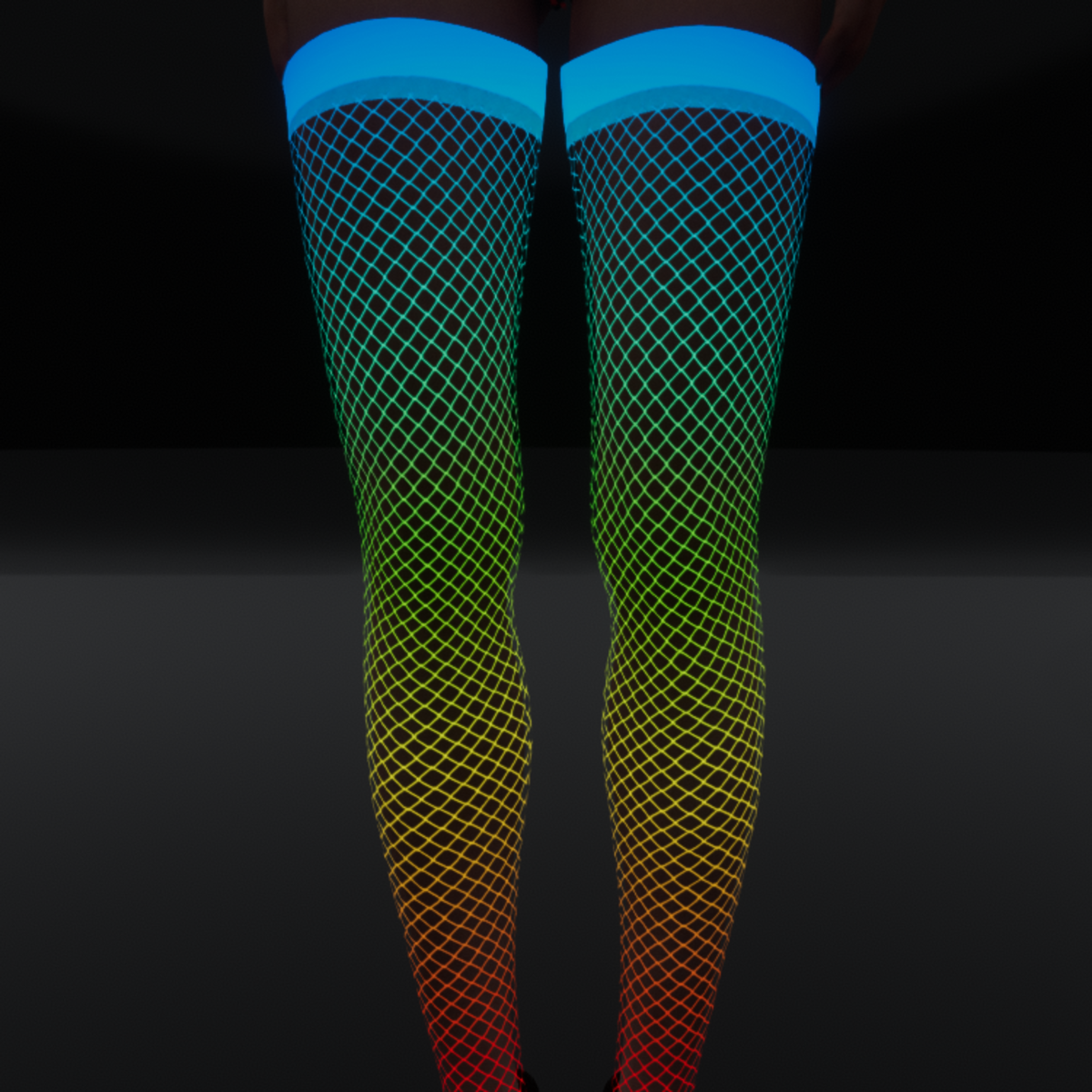 Animated Neon Glowing Fishnet Stockings