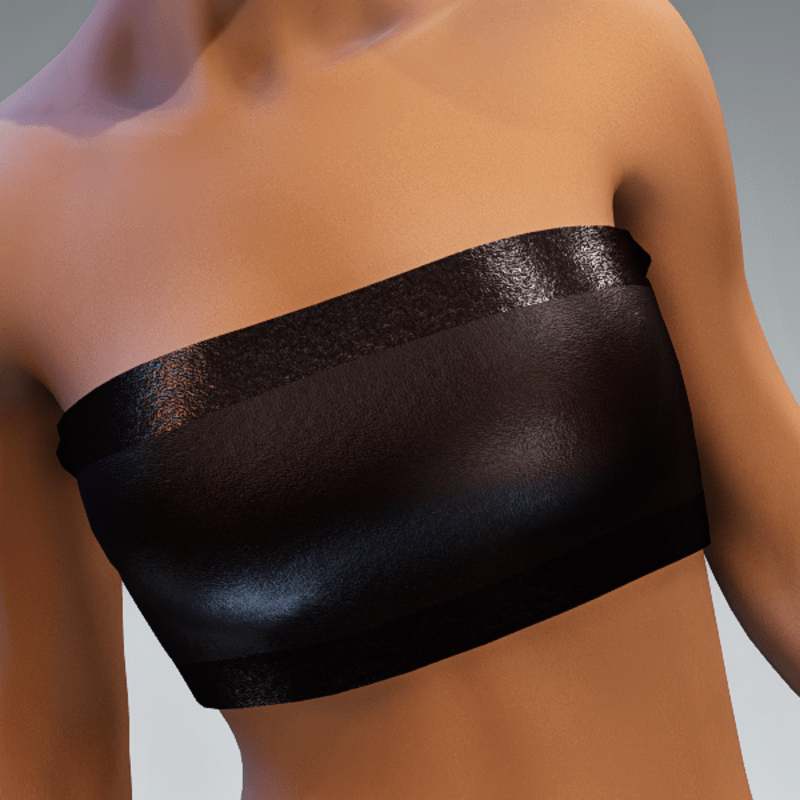 tube top silk shiny black