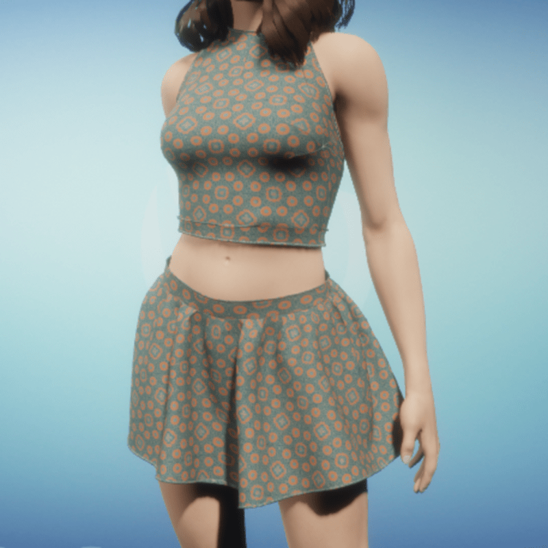 Luna outfit with orange flowers