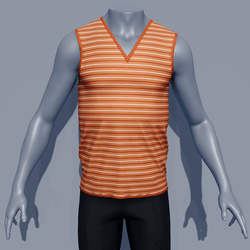 Men V Neck Teeshirt - Orange