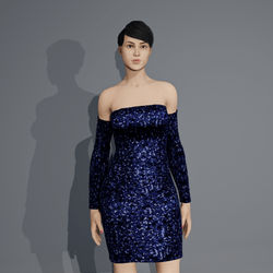 MANDY MINI DRESS WITH GLOVES BLUE1