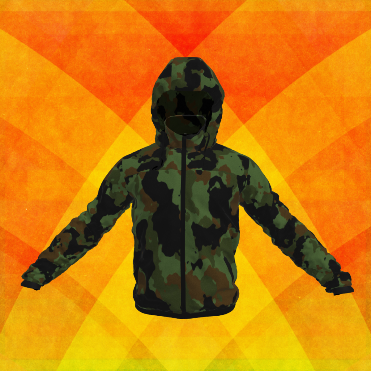Men Windbreaker Jacket Dark Camo