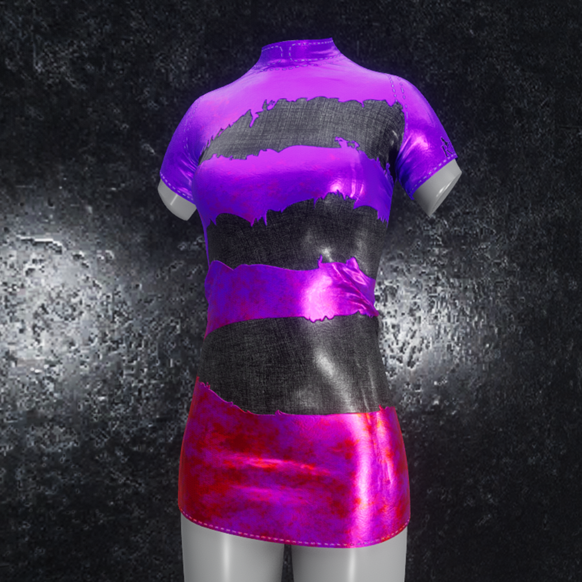 Dress Mila metallic red purple