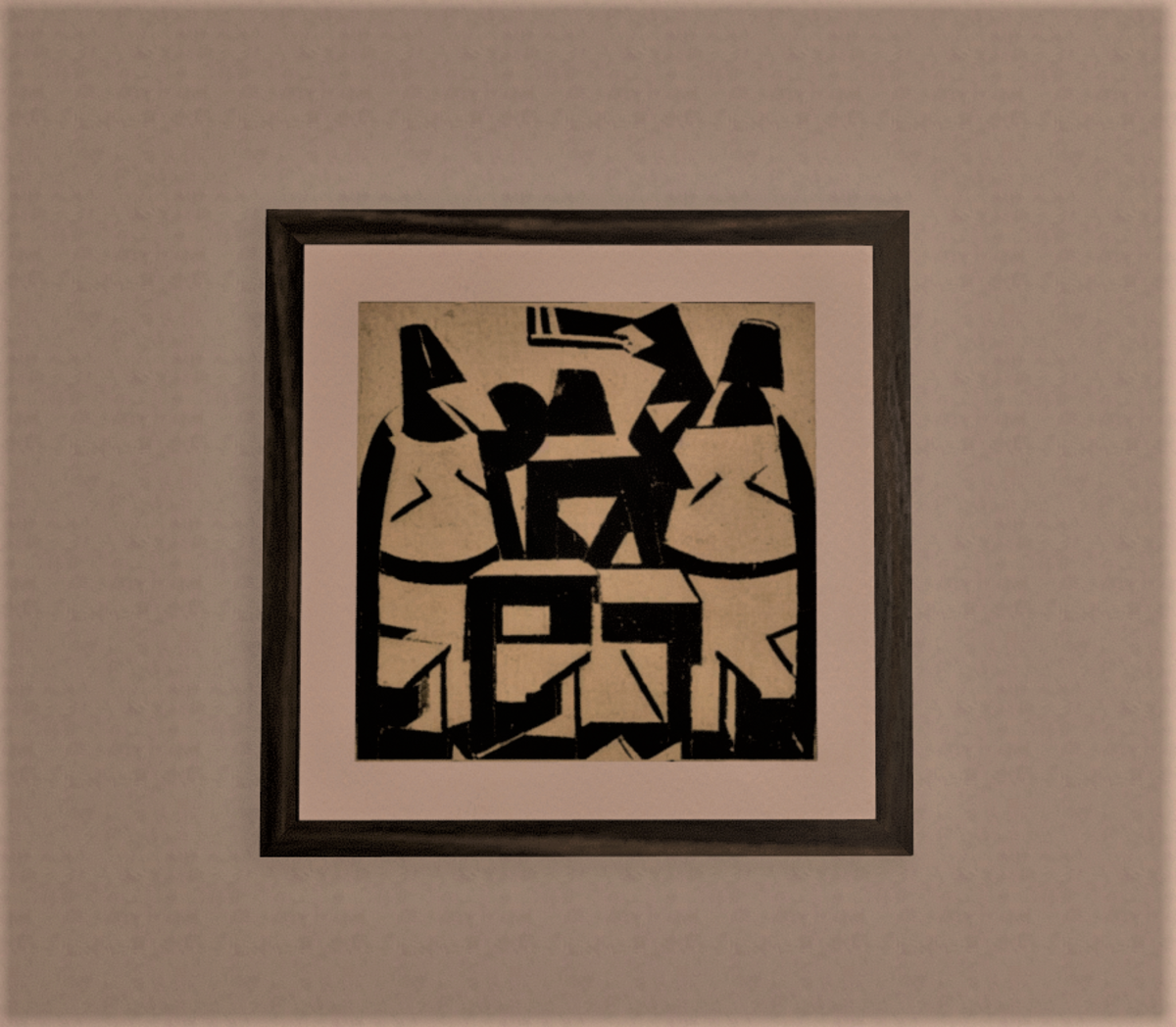 Constructivist artwork woodblock print 2