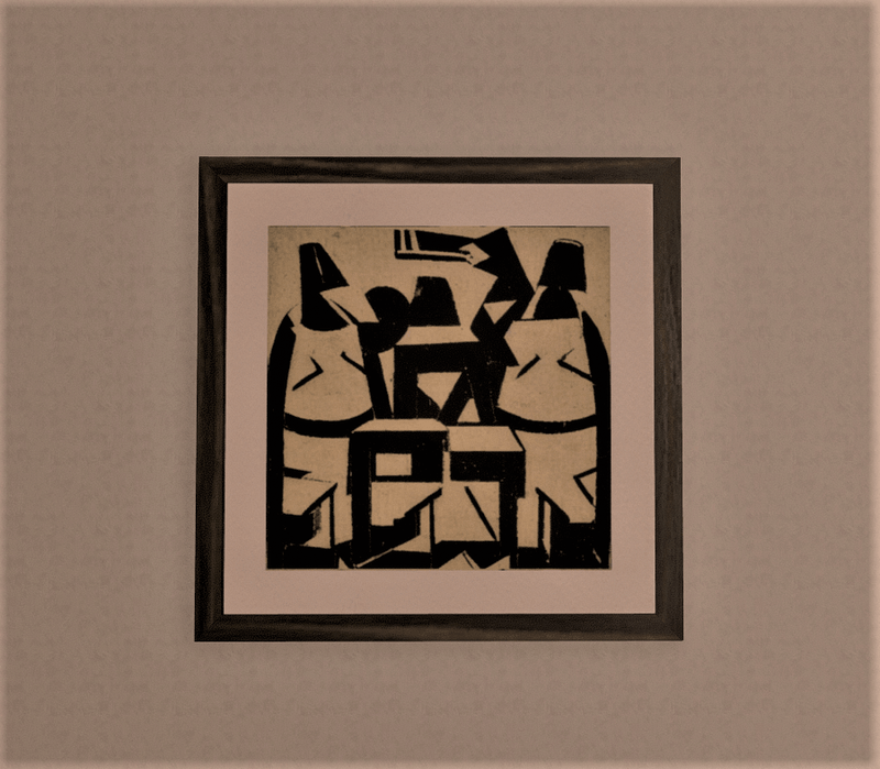 Constructivist artwork woodblock print 2