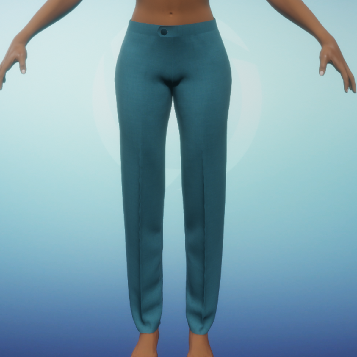 Straight Leg Pants - Teal Tweed