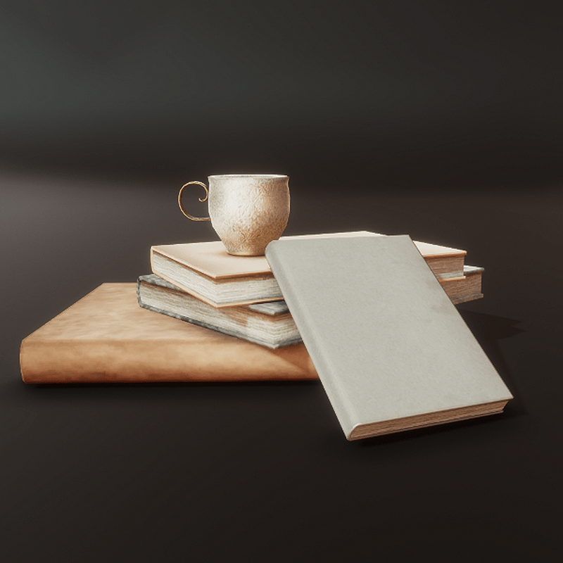 Books with Tea Cup Decor