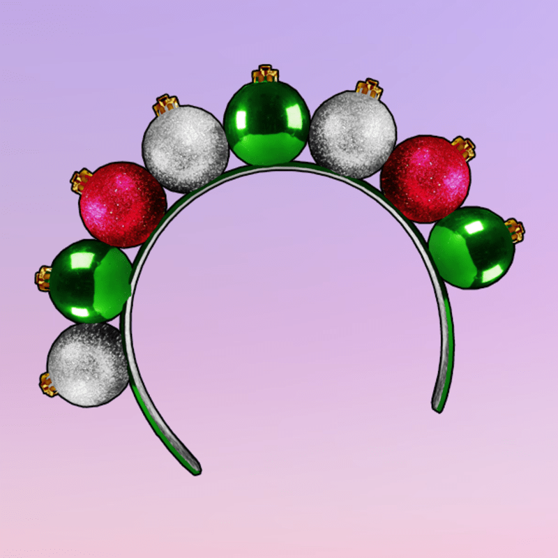 Ornaments Headband Green Pink Silver