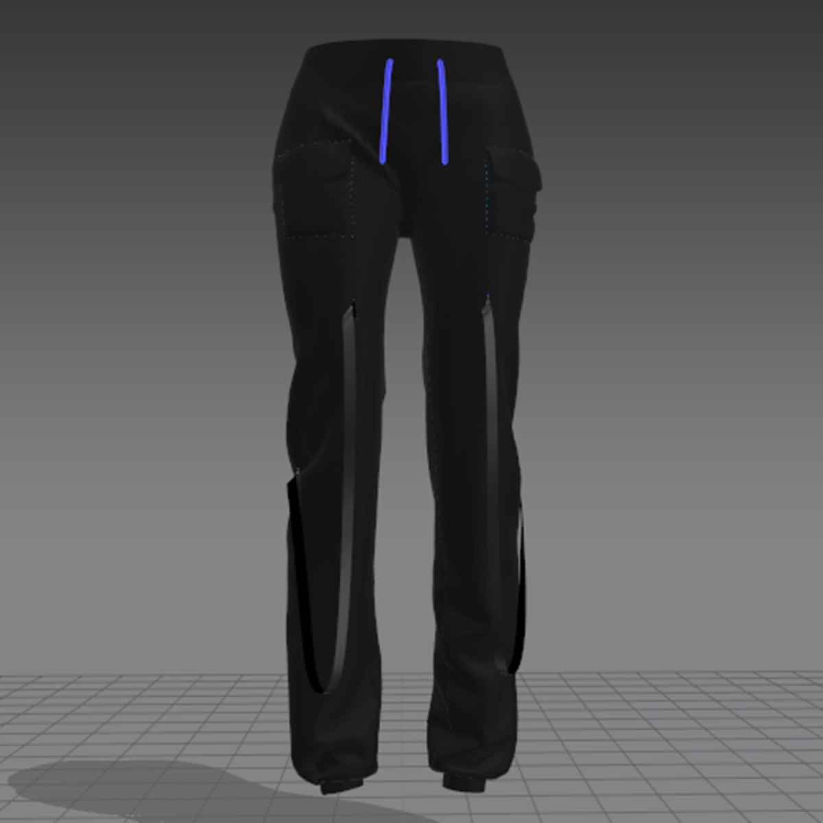 Sweat pants with leather straps