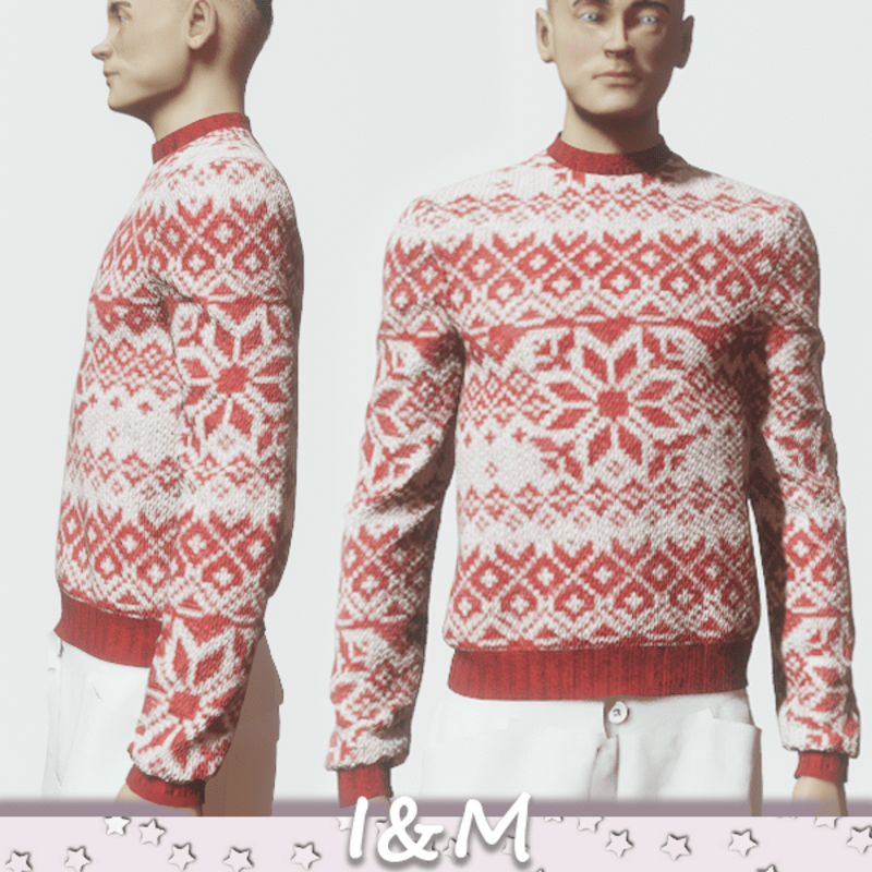 sweater red and white