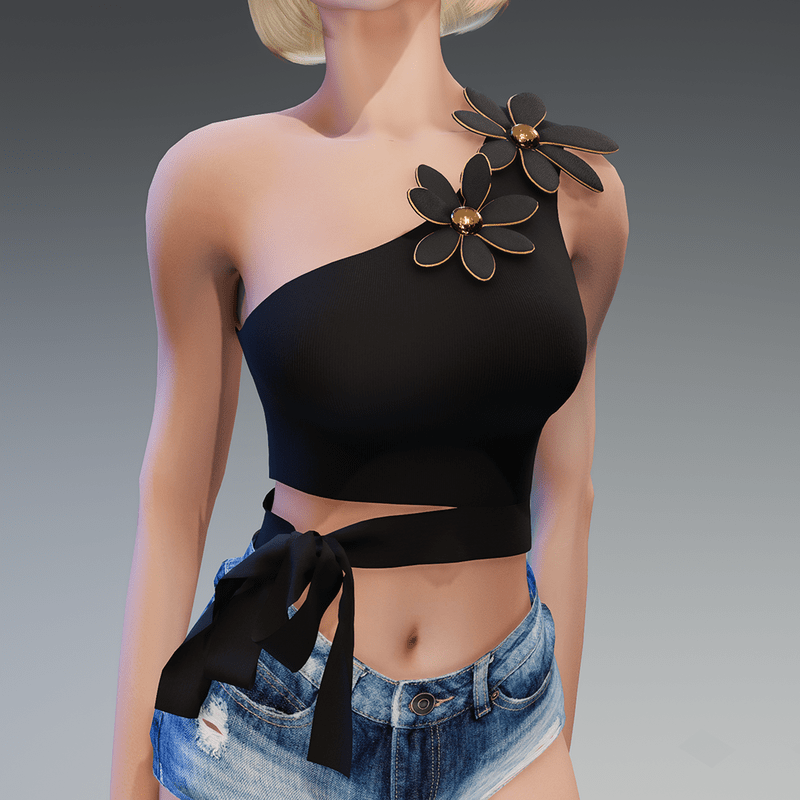 Flower Top in Black