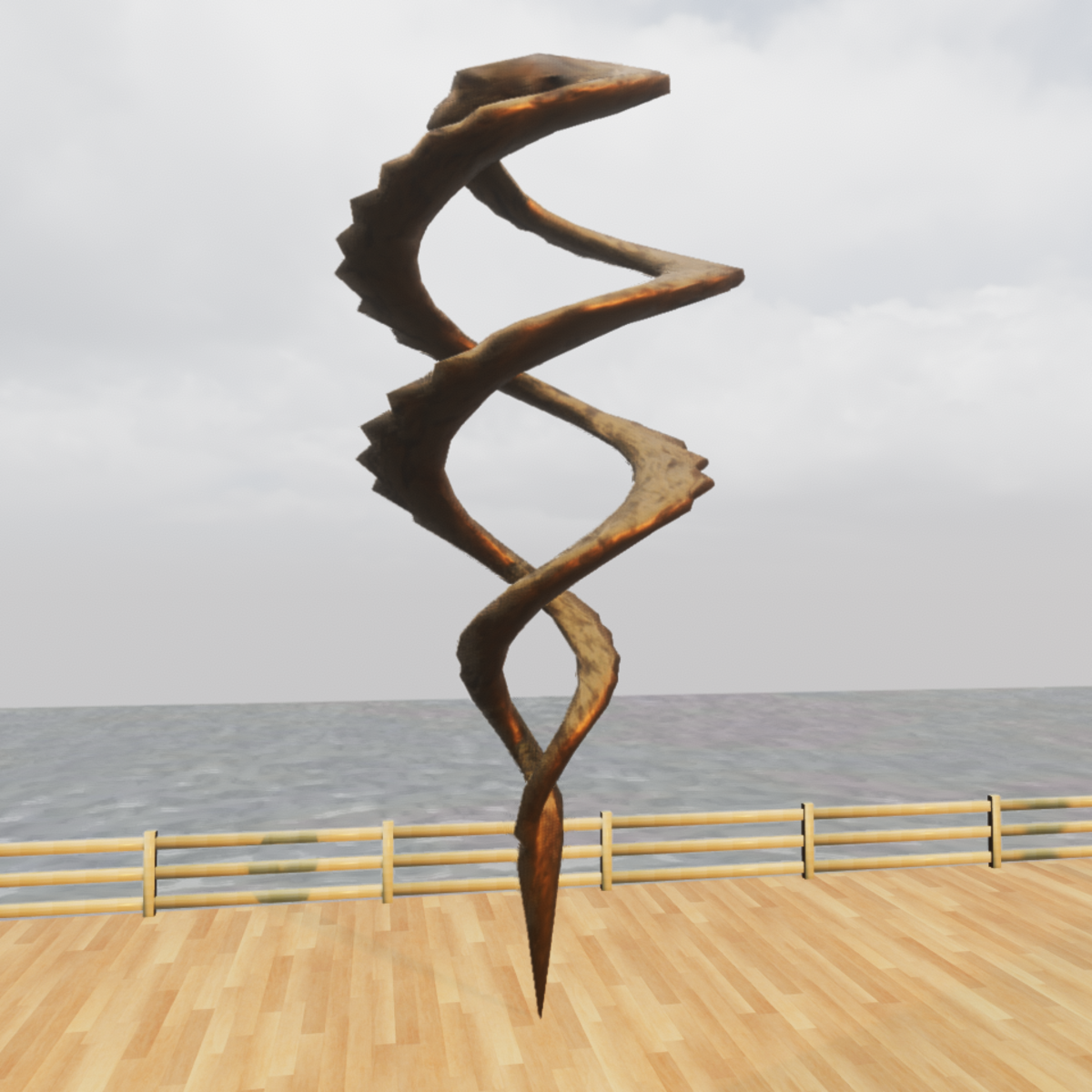 Twisted Spiral Bronze Animated Sculpture