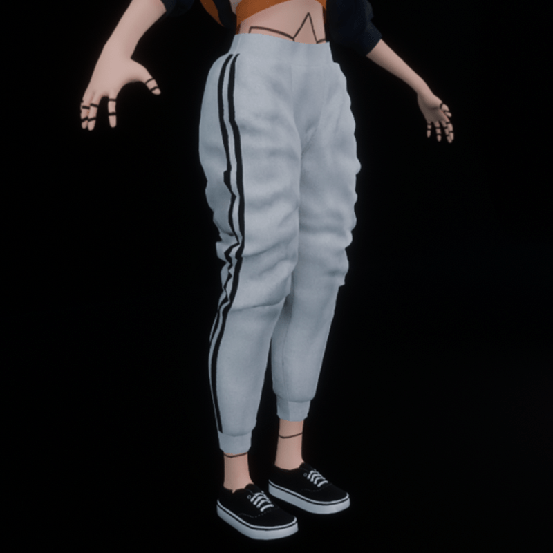 White Baggy Jogging Pants