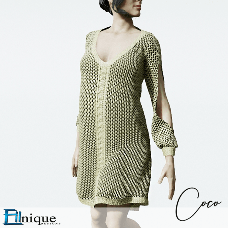 Coco Cream Sweater dress cutout arms