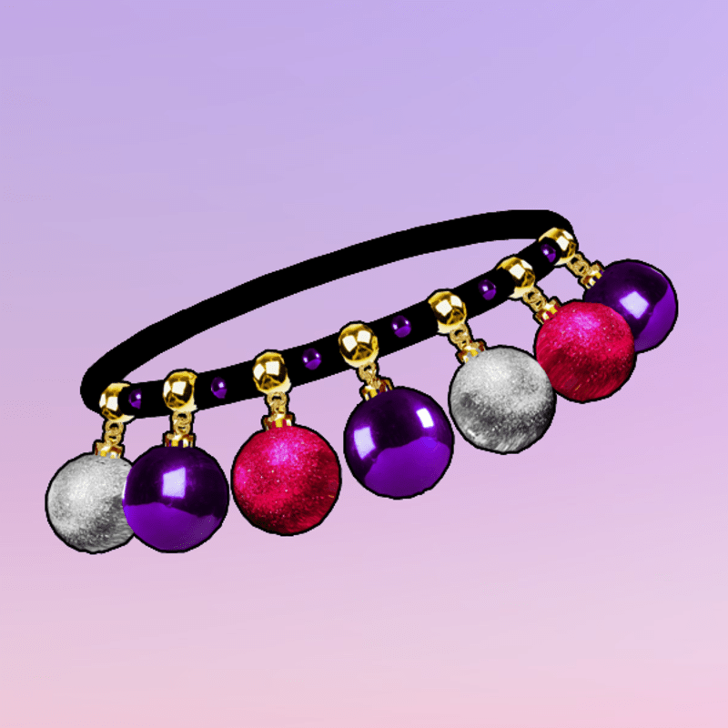 Ornaments Choker Pink Violet Silver