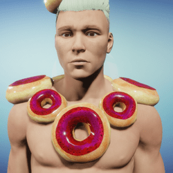 Male doughnut necklace - raspberry