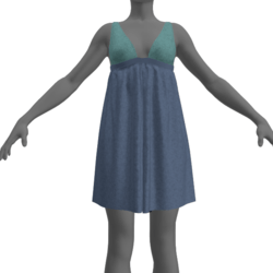 Innocence Nightie - Seafoam and Blue Cotton
