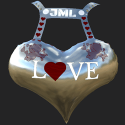 VALENTINE_ HEART BACKPACK M SILVER EMISSIVE