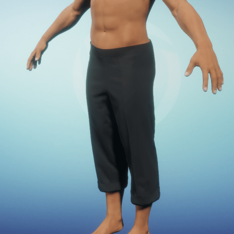 Turnup Pants with Middle Pleat