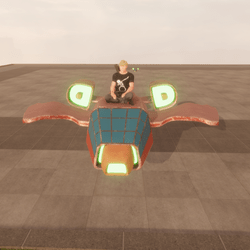 Animated Space Speeder with Glow (Hovers in scene!)