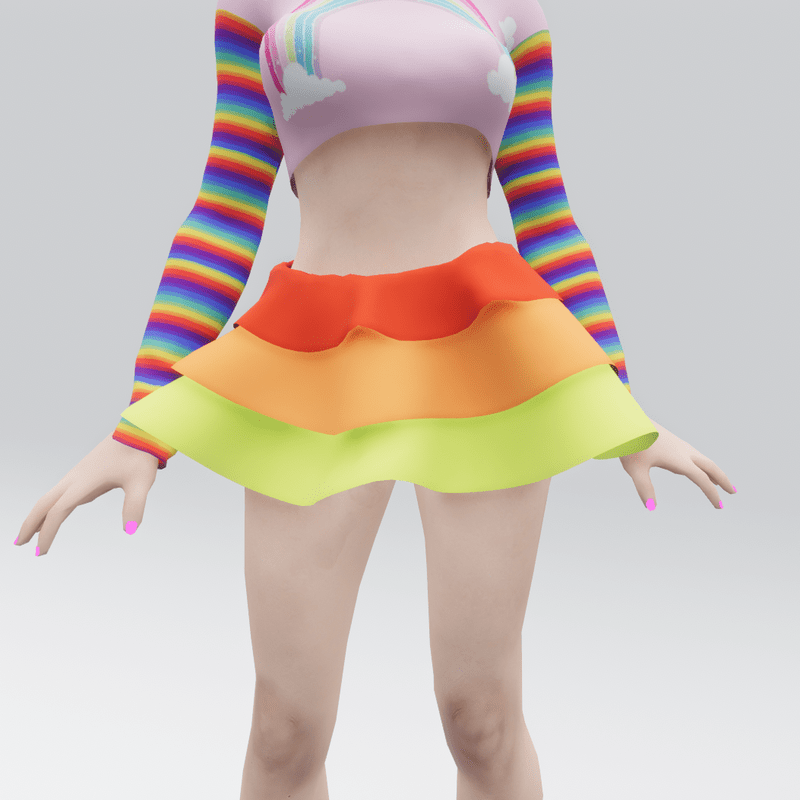 Layered Neon Skirt 03