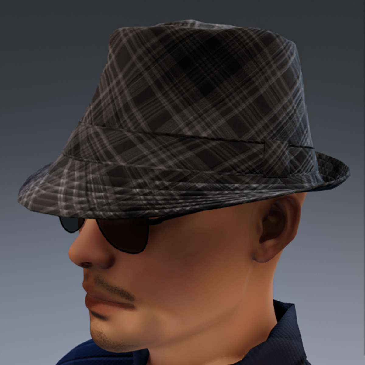TKA Hat trilby man Plaid 1
