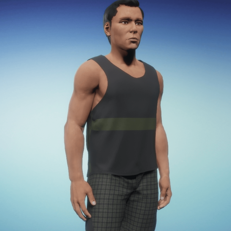 Mens Color Block Tank - olive