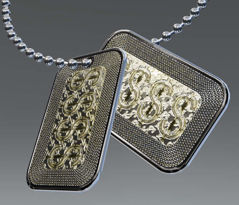 Dog-tags Gold Money Bling2