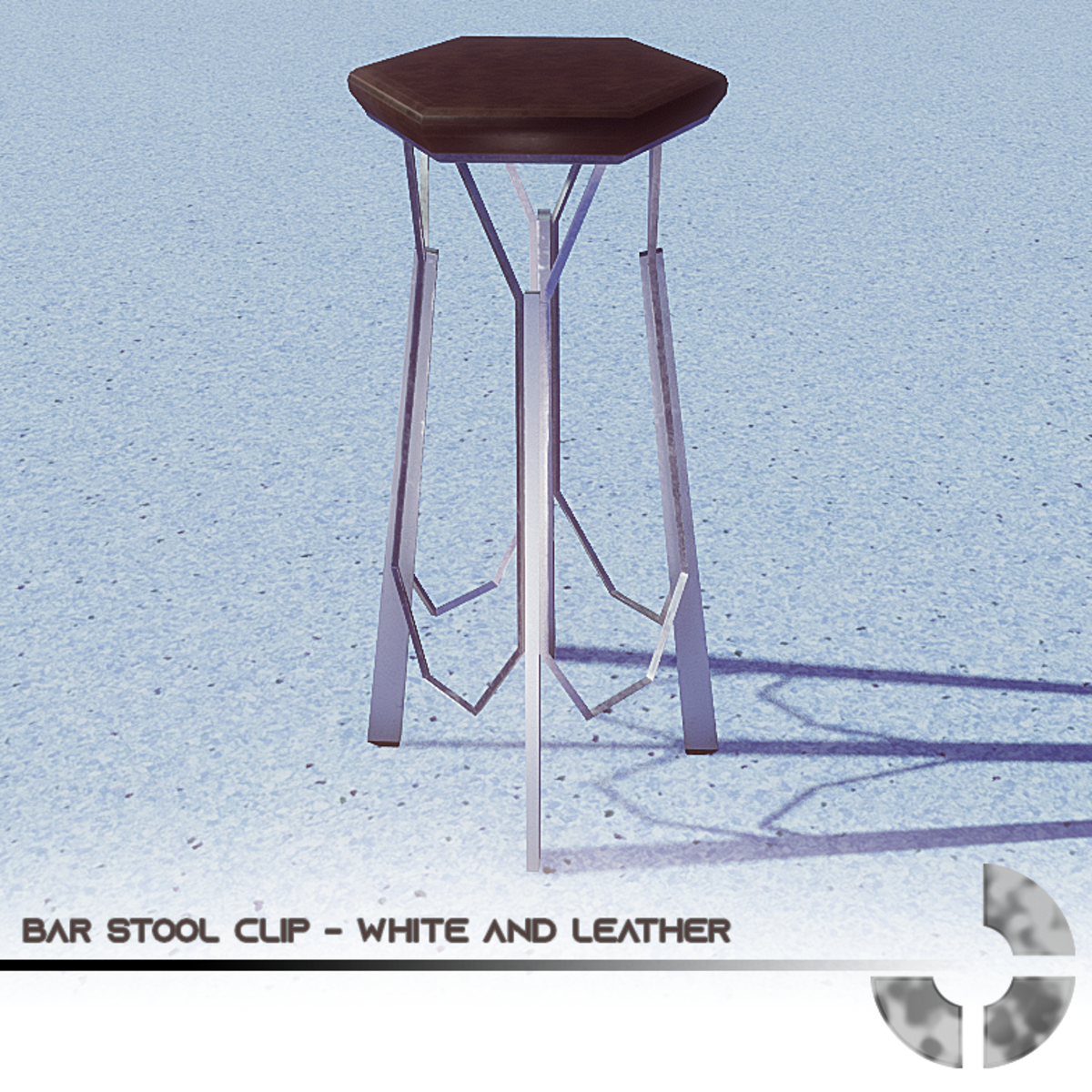 Bar stool clip - White and Leather